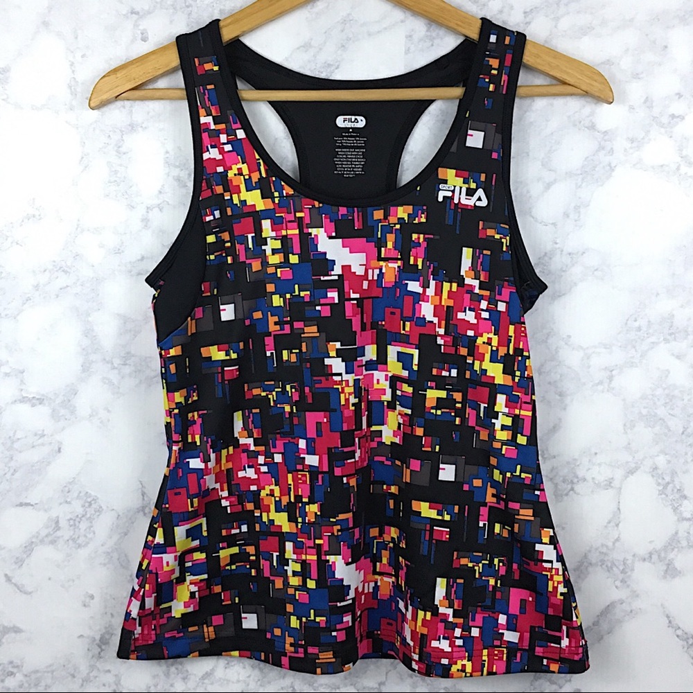 Fila Geometric Print Workout Sports Tank Top